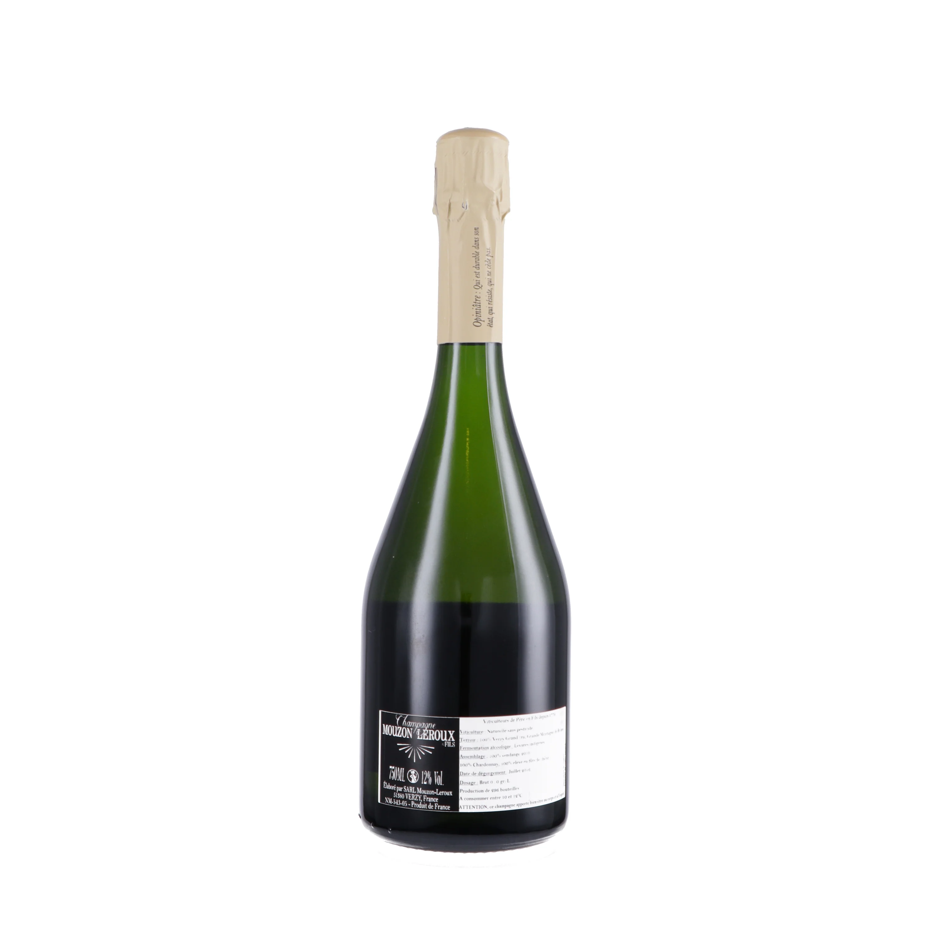 Champagne Brut Grand Cru "l’Opiniâtre" 2016 - Mouzon Leroux - Image 2