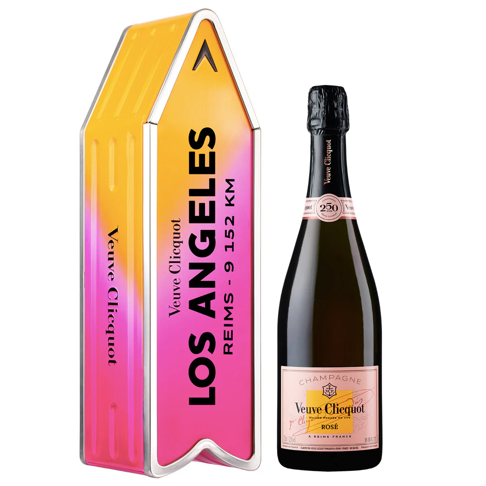 Champagne Brut Rosé Yellow Label Arrow "Follow Your Sun" - Veuve Clicquot (personalizzabile)