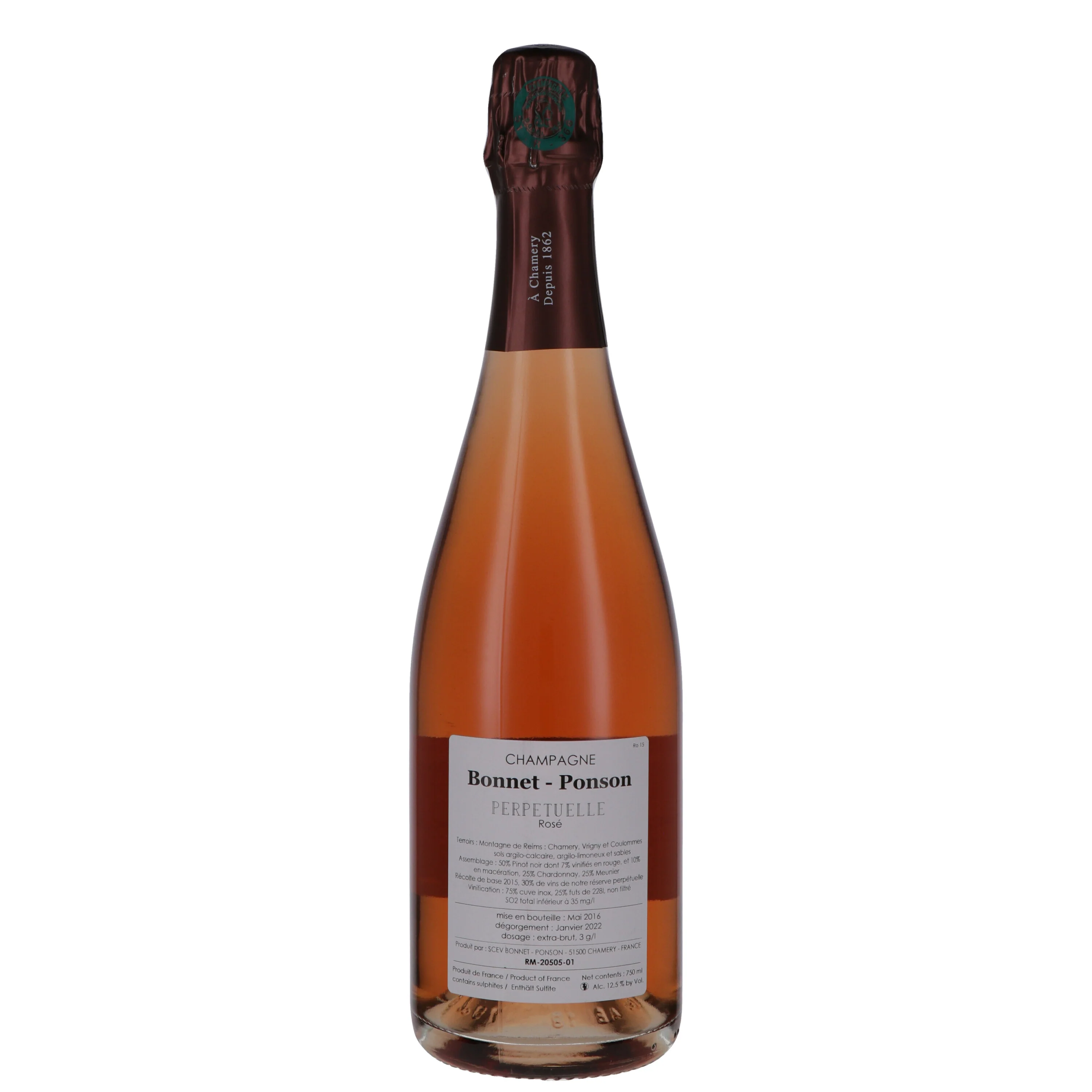 Champagne Rosé Extra-Brut Premier Cru "Cuvée Perpétuelle" - Bonnet-Ponson - Image 2