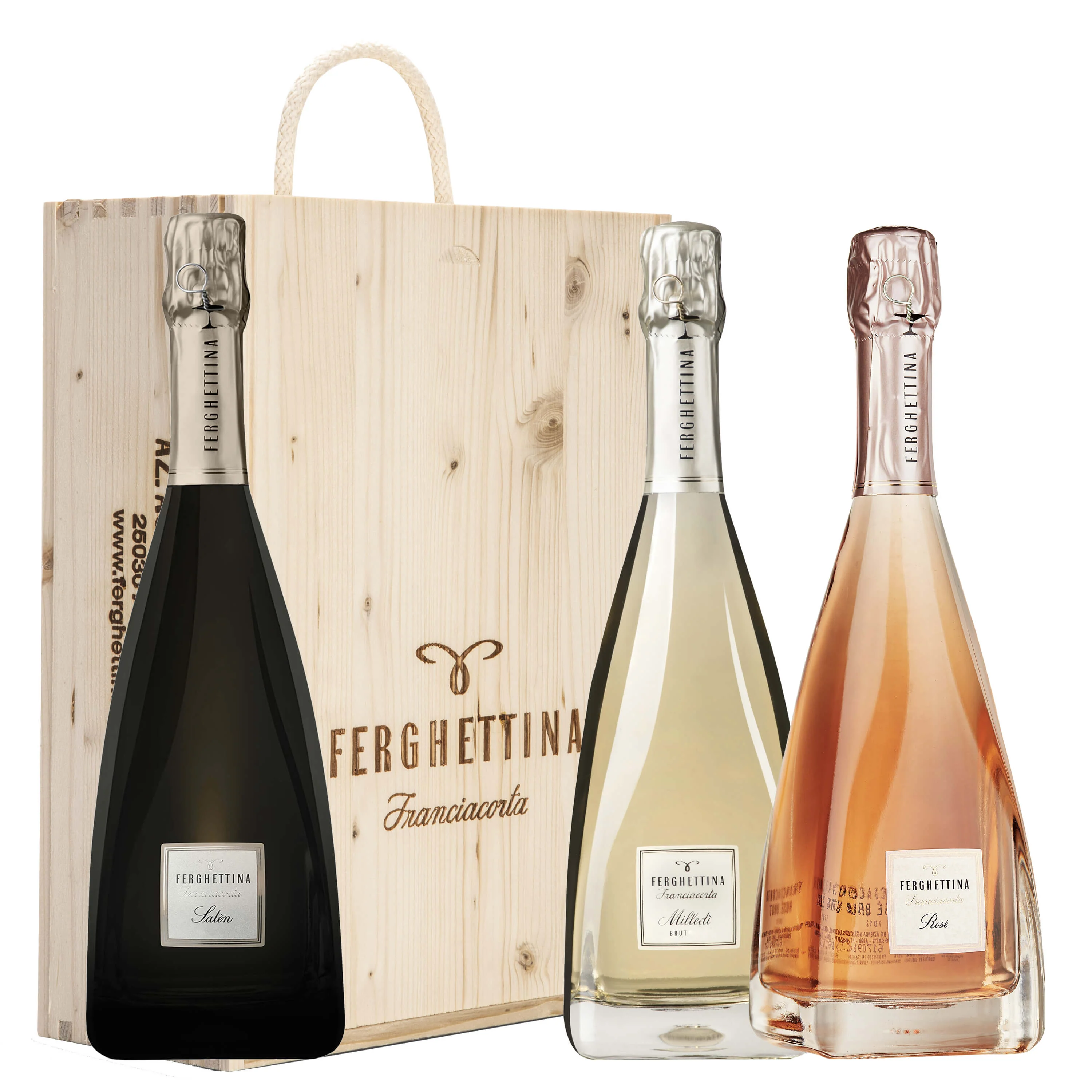 Saten 2021 + Milledì 2021 + Rosé 2021 (cassa legno 3 bottiglie)