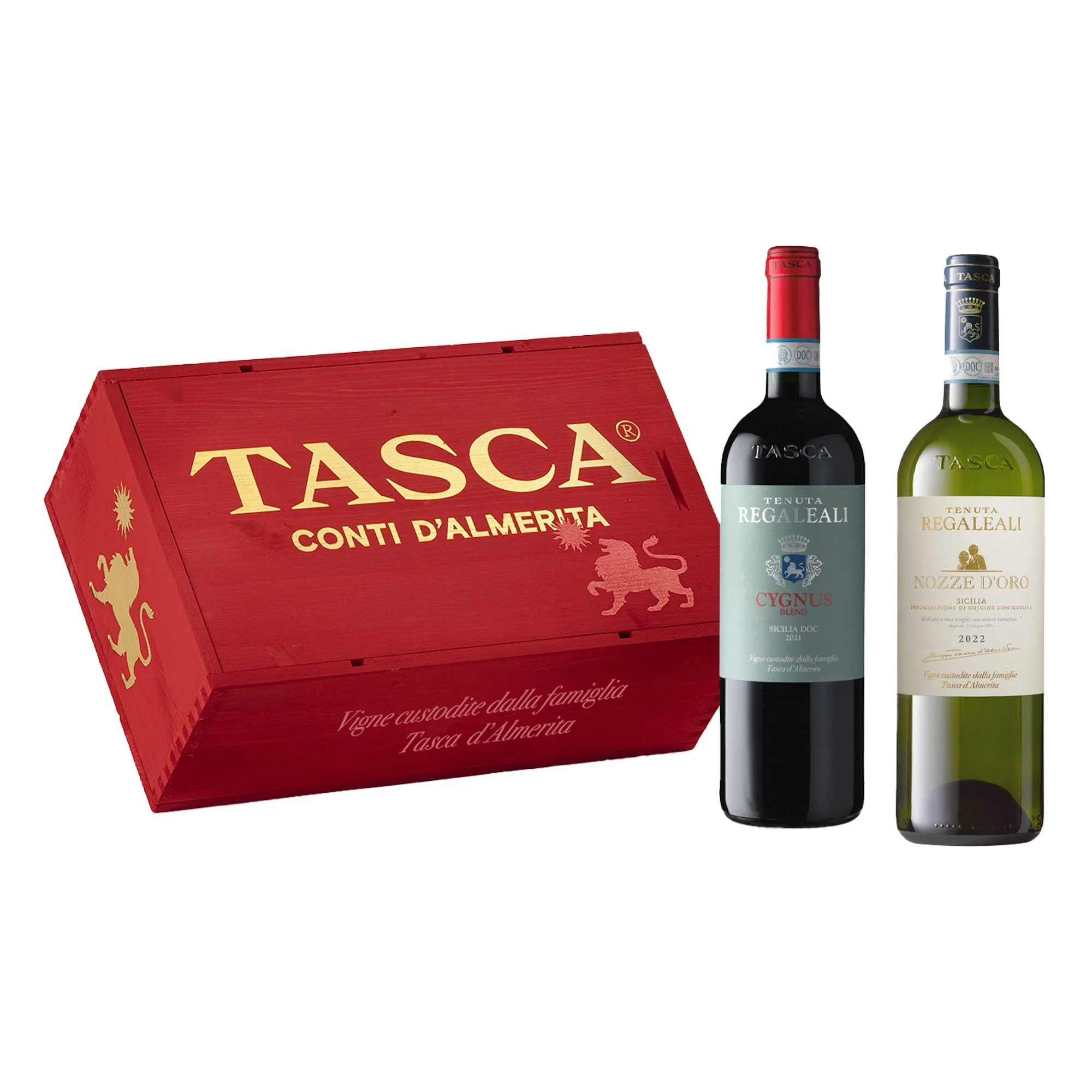 Sicilia DOC “Cygnus” 2021 + Sicilia DOC “Nozze d’Oro” 2022 (Cassa Legno)